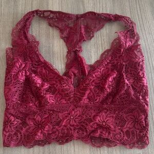 Kimchi Lace Elegant Lace Bralette in Burgundy